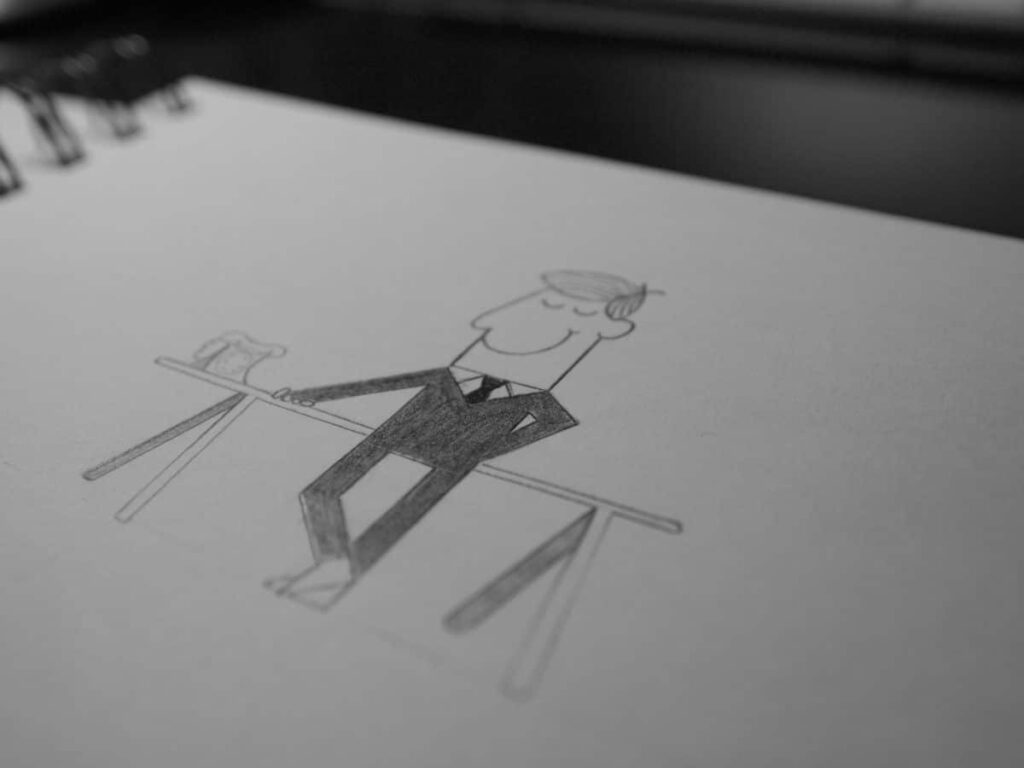 Cartoon drawn businessman