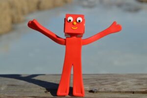 Happy red character
