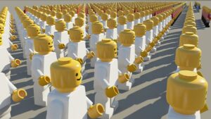 Lego men in white