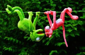 Muppets handing upside down having fun