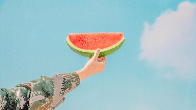Man holding a watermelon