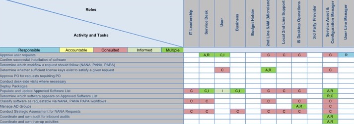 RACI chart 