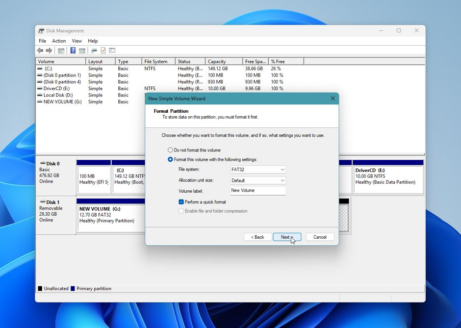 New Simple Volume Wizard
