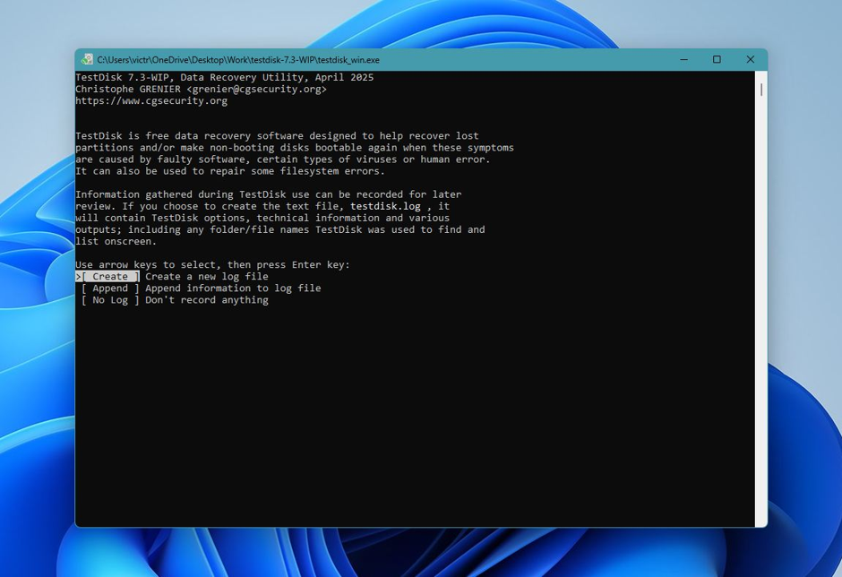 TestDisk Screenshot