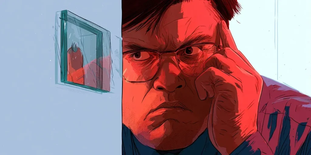 Man looking anxiously through a window, representing the risk of facing an SPLA audit unprepared